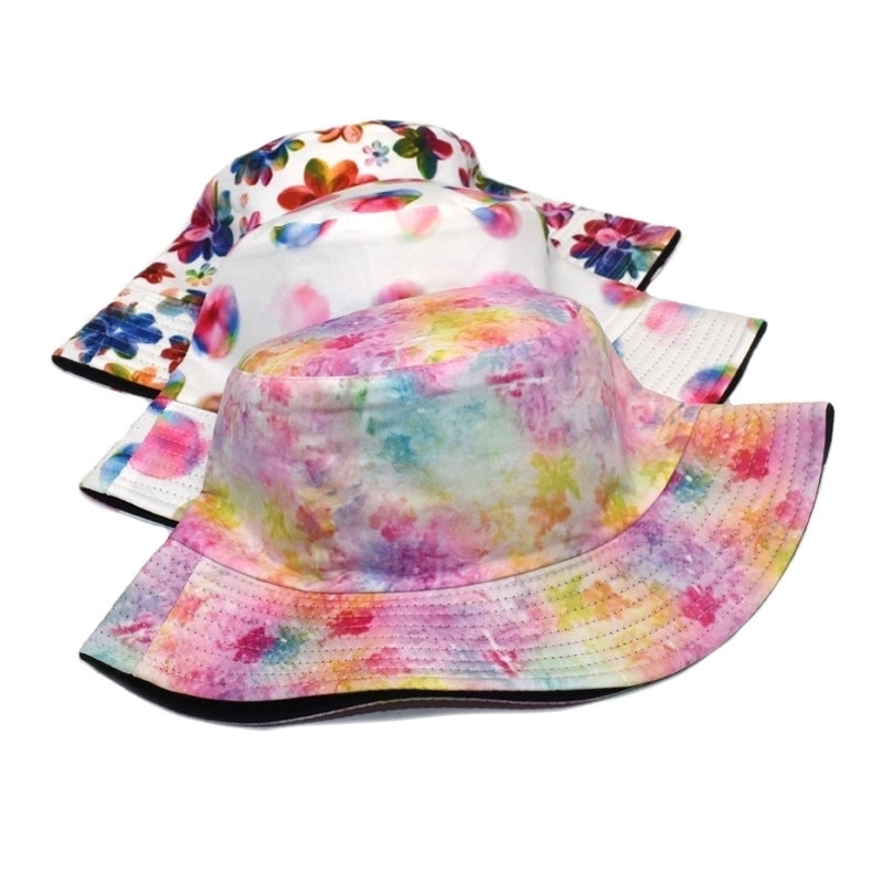 Unisex Casual Tie Dye Printing Wide Eaves Bucket Hat