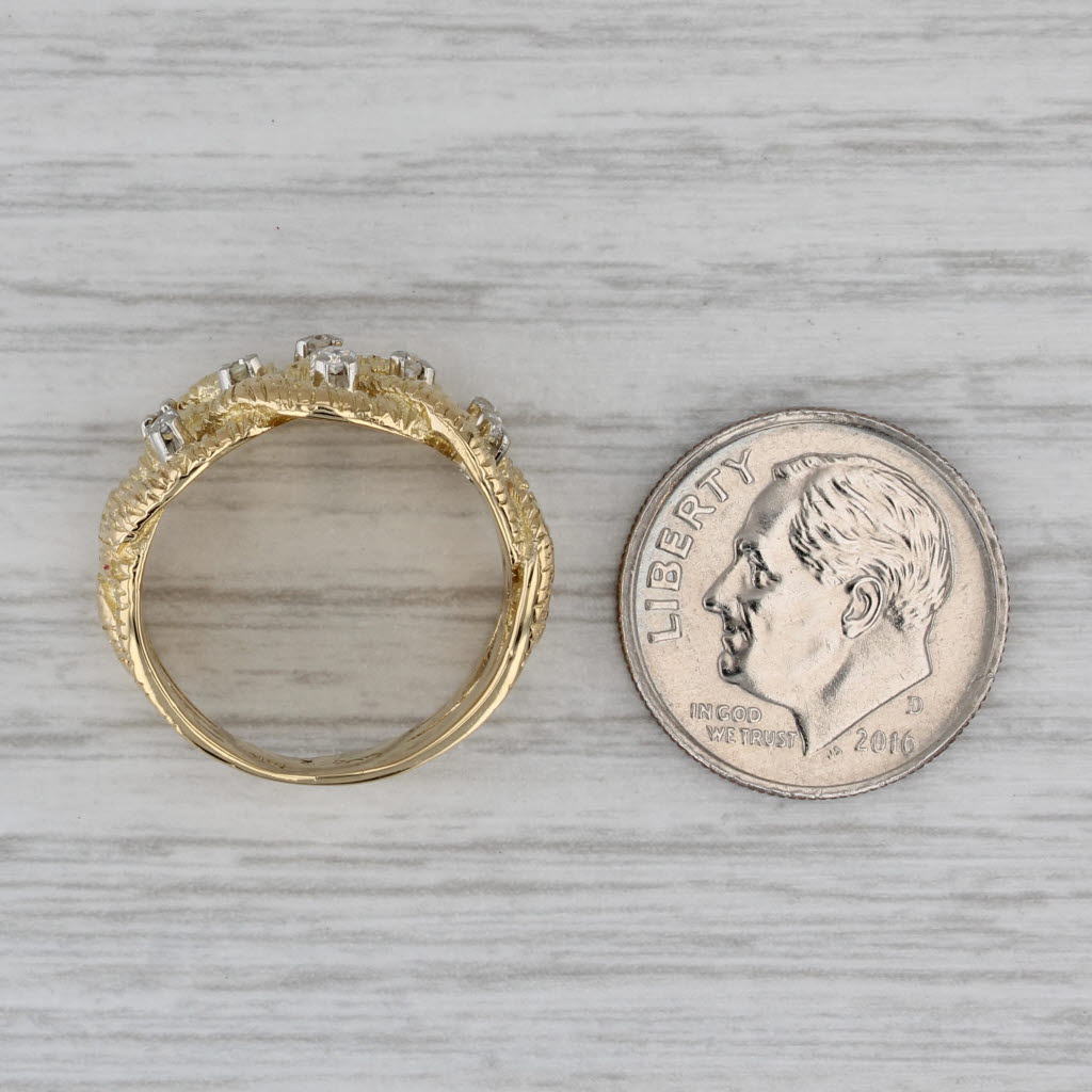 Woven 0.12ctw Diamond Ring 18k Yellow Gold Size 5.5