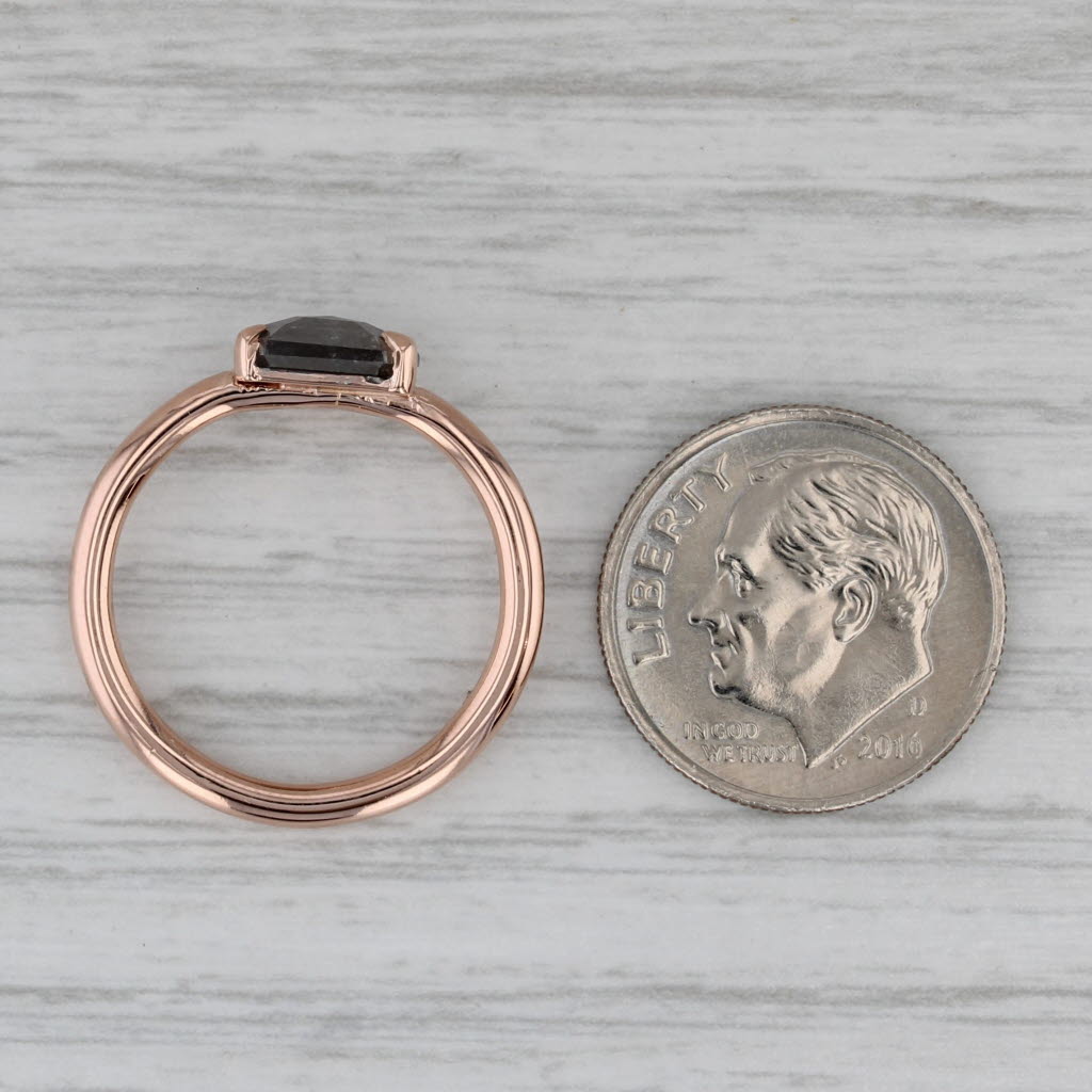 New Custom 0.98ct Galaxy Diamond Solitaire Ring 14k Rose Gold Size 6 Shield Cut