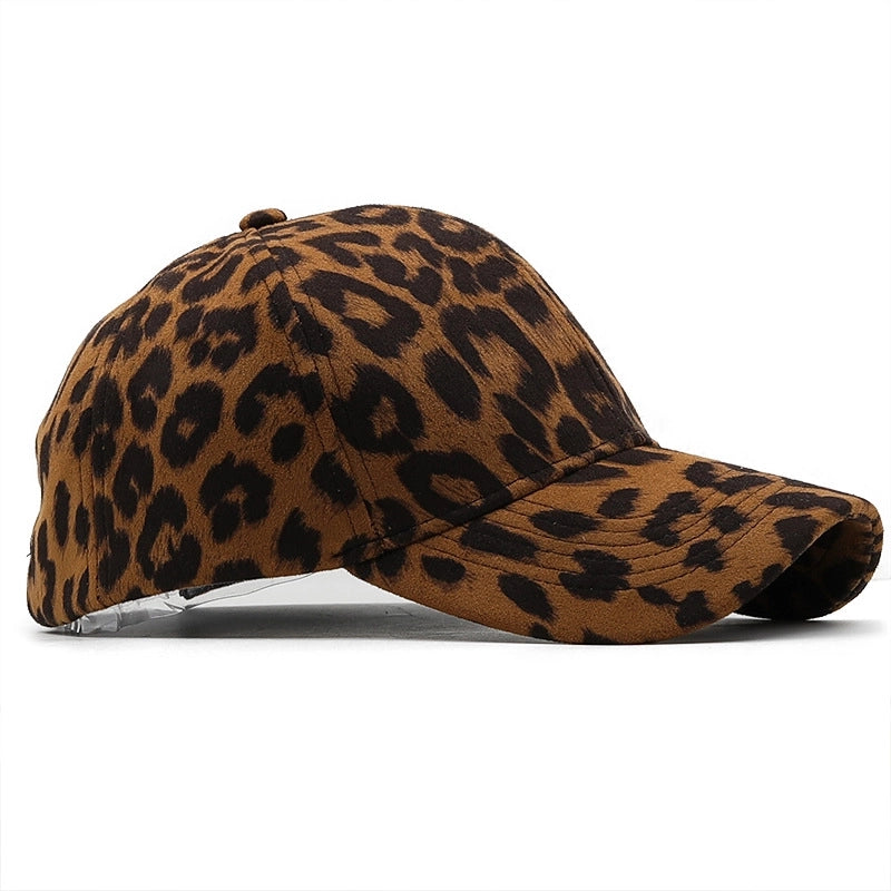 Spring Fashion Leopard Print Suede Baseball Cap Breathable Sunscreen Cap