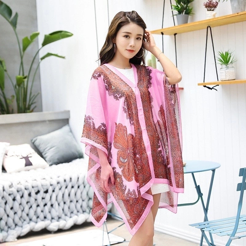 Women's Minimalist Printing Satin Silk Scarf