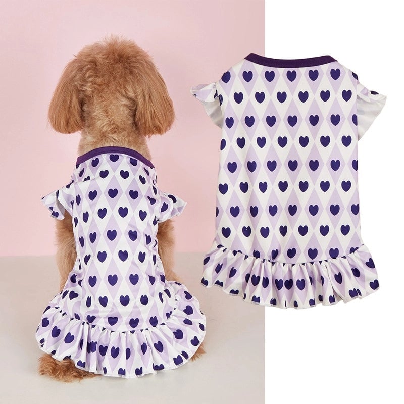 Cute Polyester Heart Shape Pet Clothing