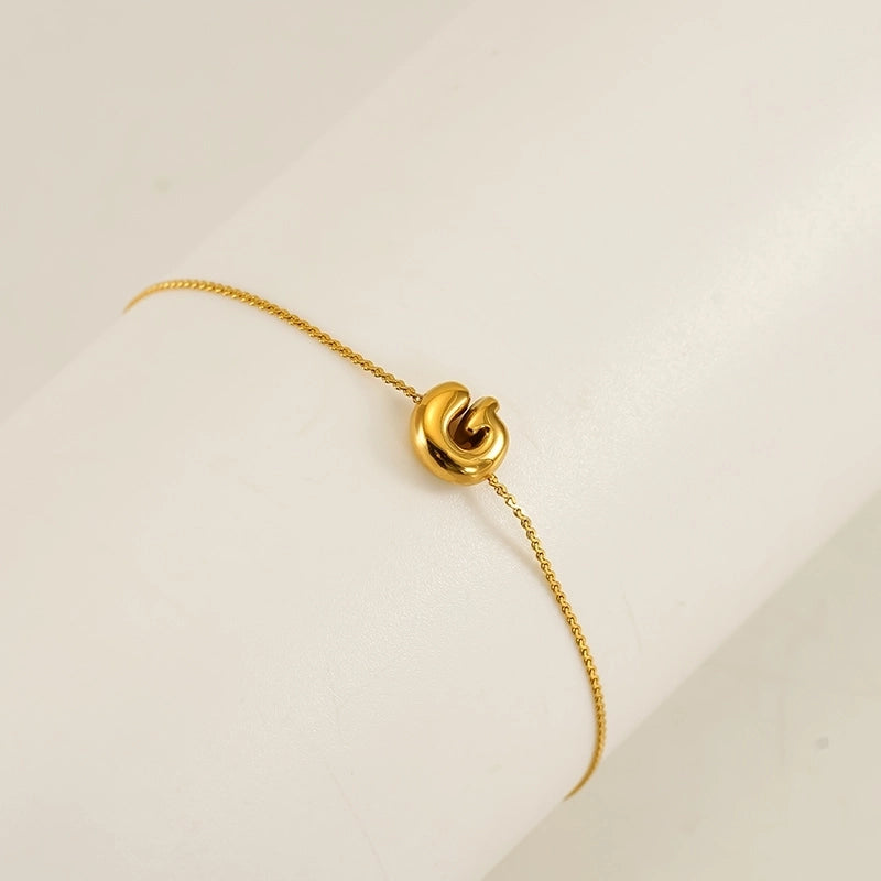 Casual Minimalist Letter 304 Stainless Steel 18K Gold Plated Bracelets In Bulk