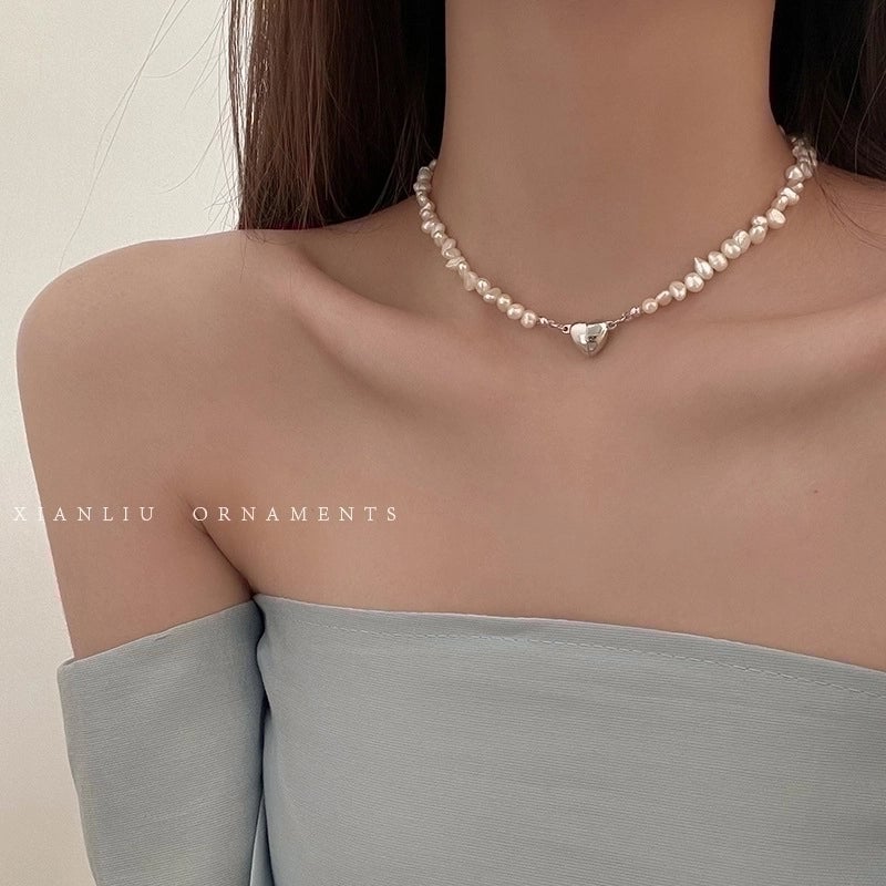 Alloy Freshwater Pearl Copper Fashion Solid Color Irregular Necklace