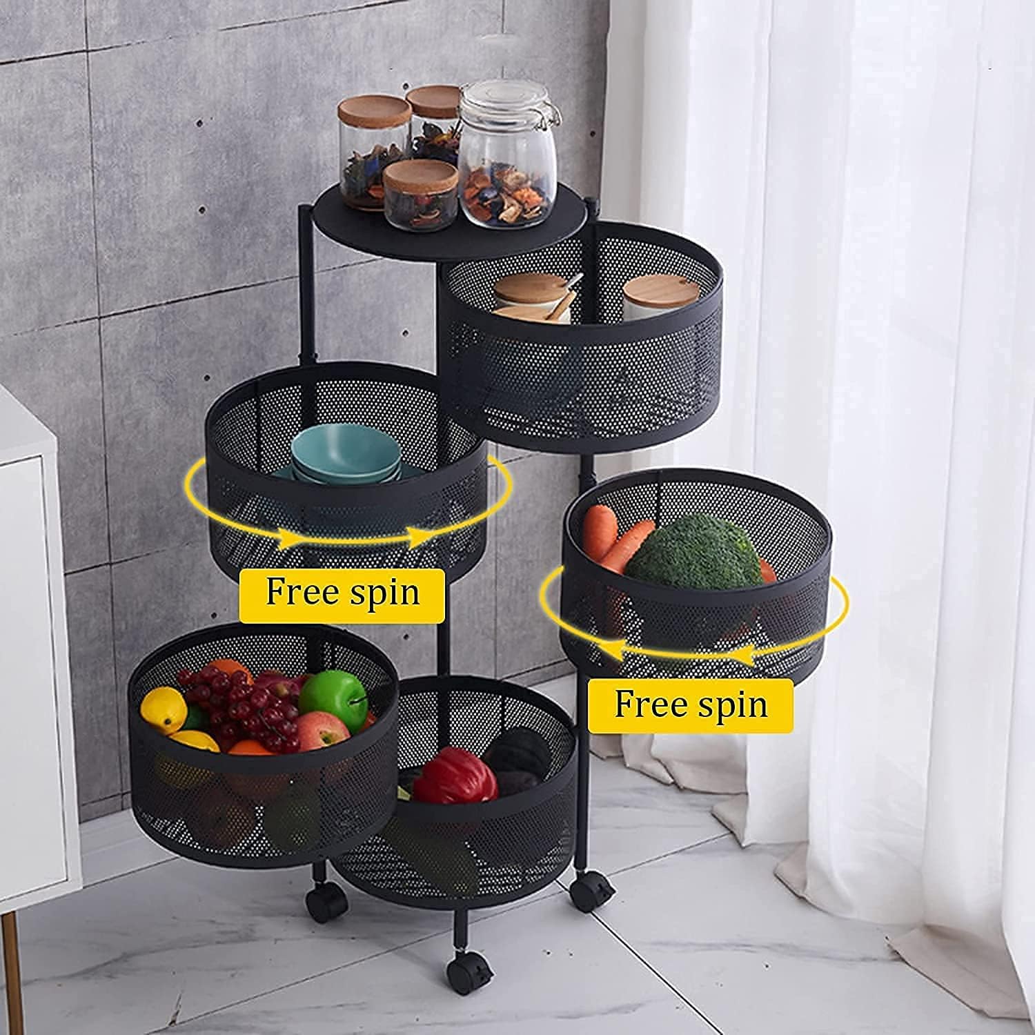 5 Layer Round Shelf.5 Layer Rotatable Kitchen Organizer