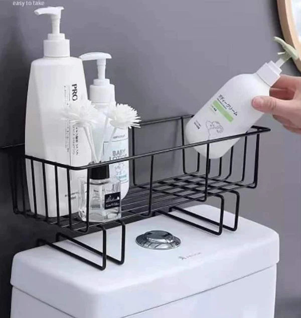 Metallic bathroom organizer