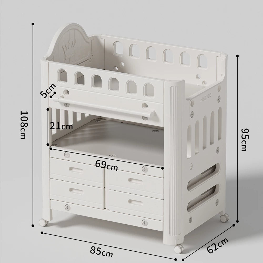 Kid's Multifunctional Nursing/Changing Table with 8 Drawers