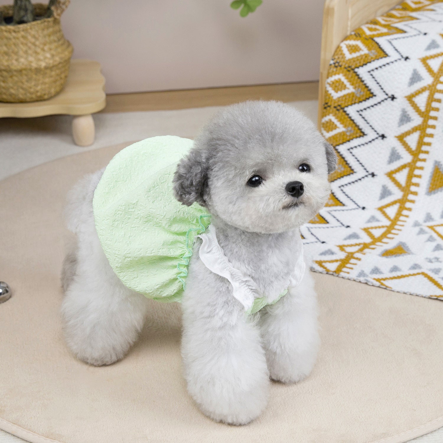 Solid Color Ruffled Puffy Dog Cat Dress