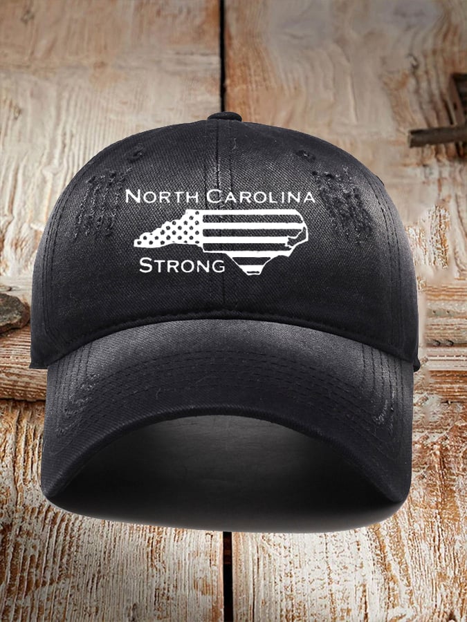 Vintage North Carolina Strong Printed Baseball Cap