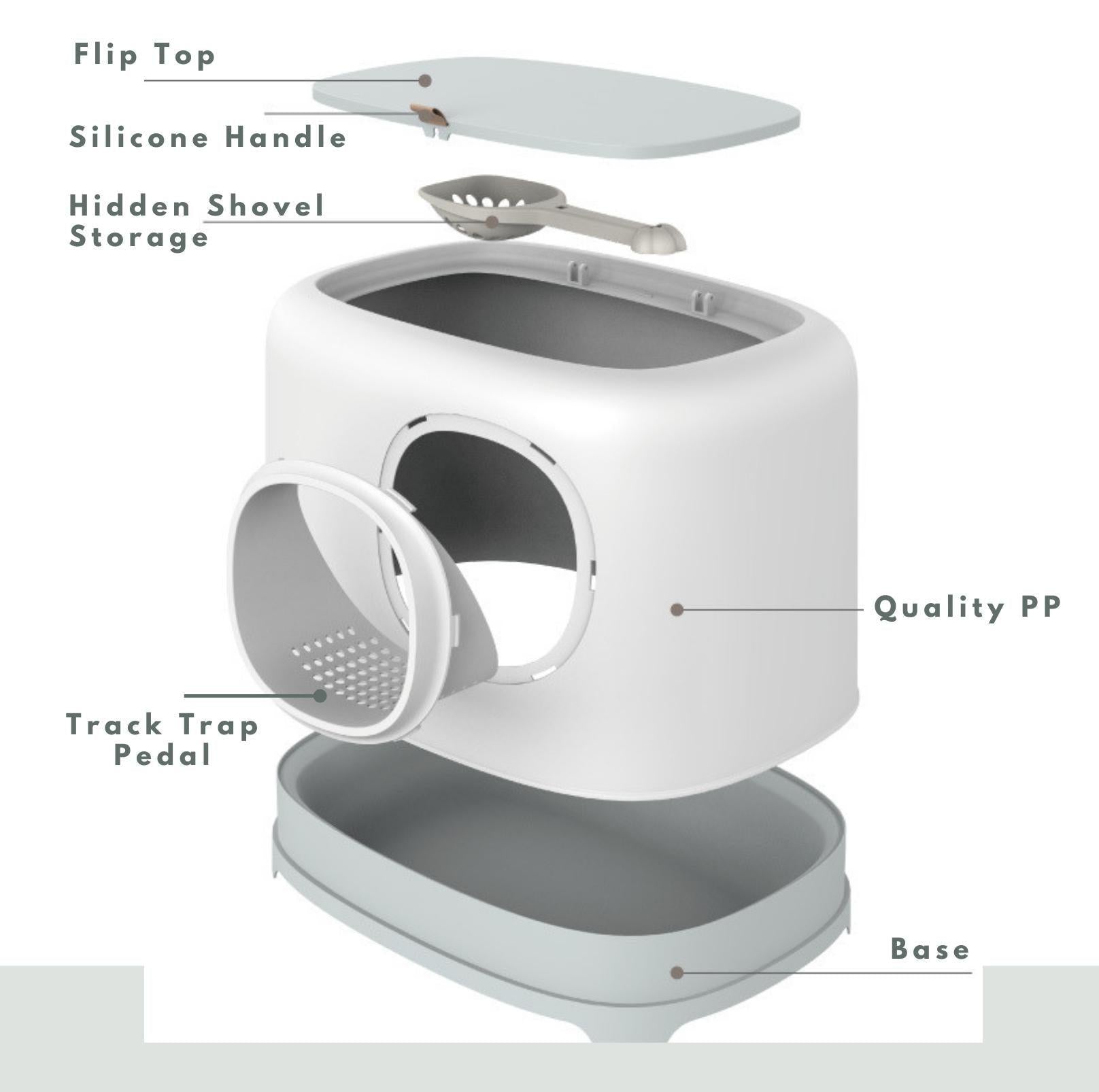 Eco-friendly Toast Style Enclosed Cat Litter Box