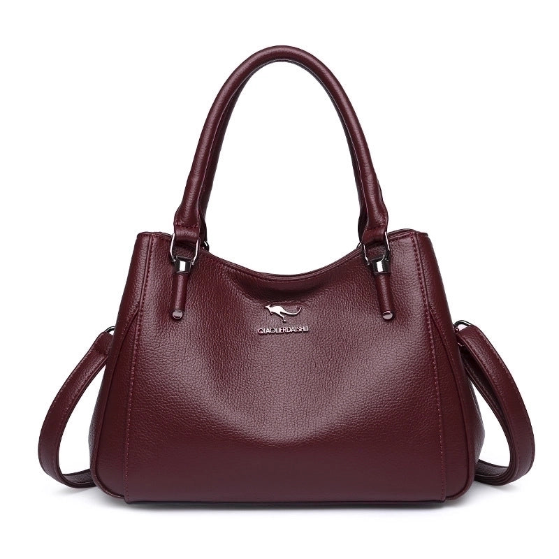 Women's Medium Pu Leather Solid Color Elegant Vintage Style Square Zipper Crossbody Bag