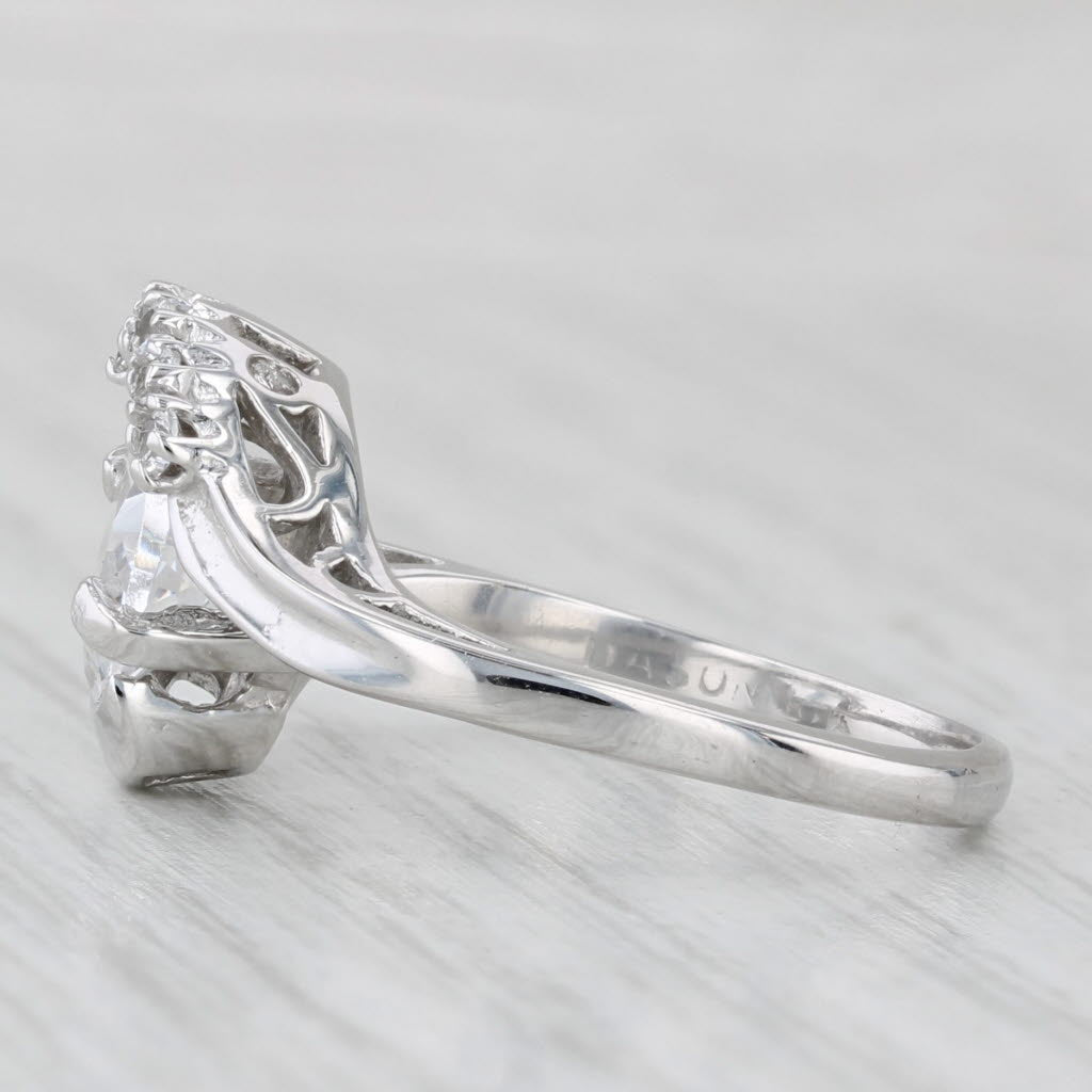 2.35ctw Lab Created Spinel Ring 10k White Gold Size 7.75 Bypass