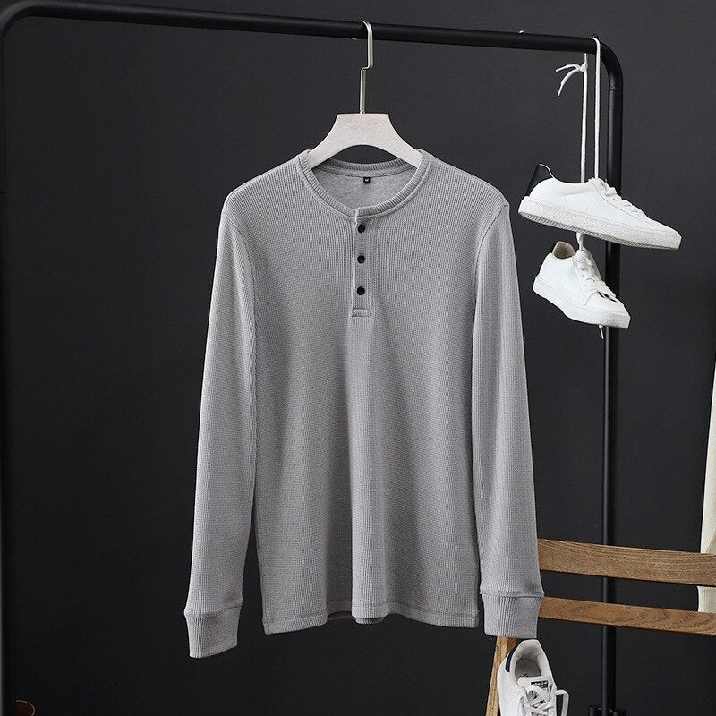 Textured Cotton Henley