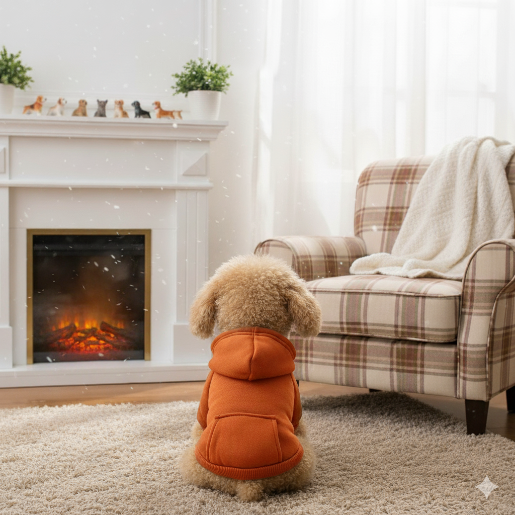 Winter Dog Hoodie Sweatshirts With Pockets Warm Dog Clothes