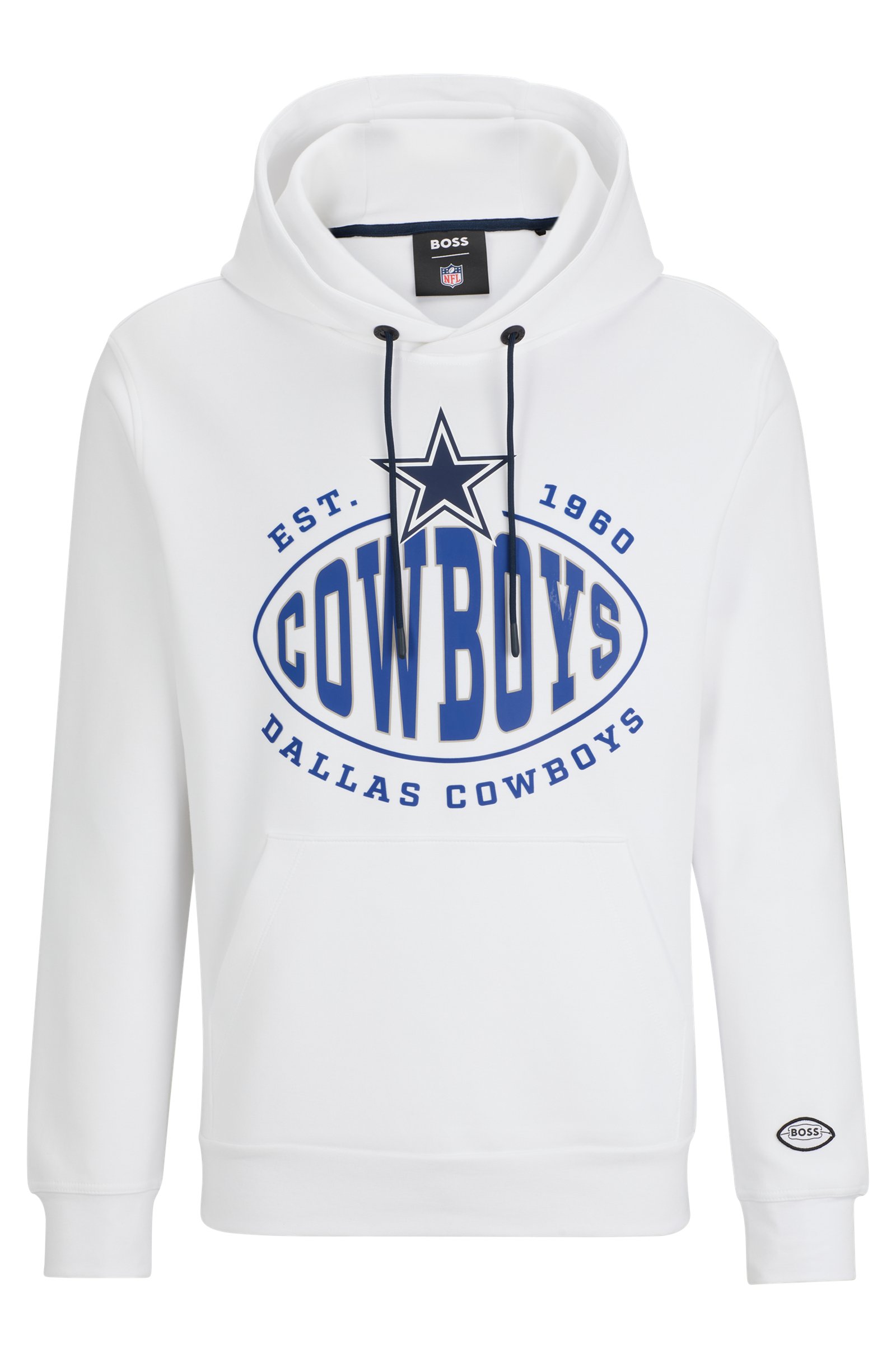 BOSS X NFL COTTON-BLEND HOODIE WITH COLLABORATIVE BRANDING