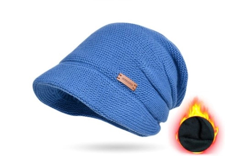 Women's Basic Lady Minimalist Solid Color Wide Eaves Wool Cap