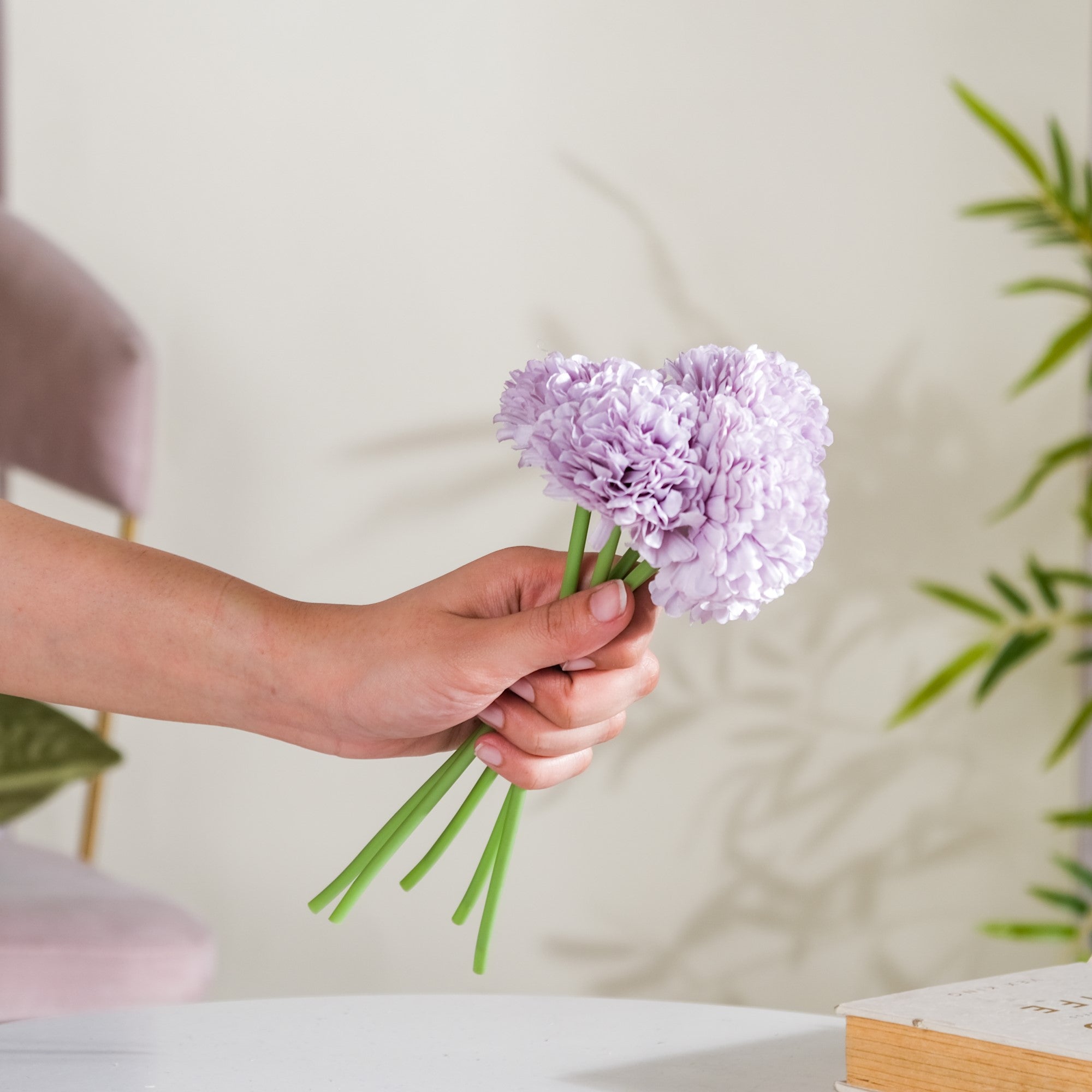 Artificial Flower Chrysanthemum Purple Set Of 5