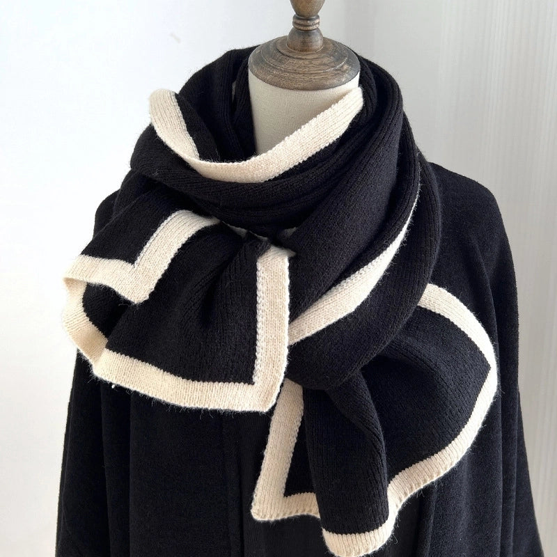 Unisex Minimalist Color Block Polyester Scarf