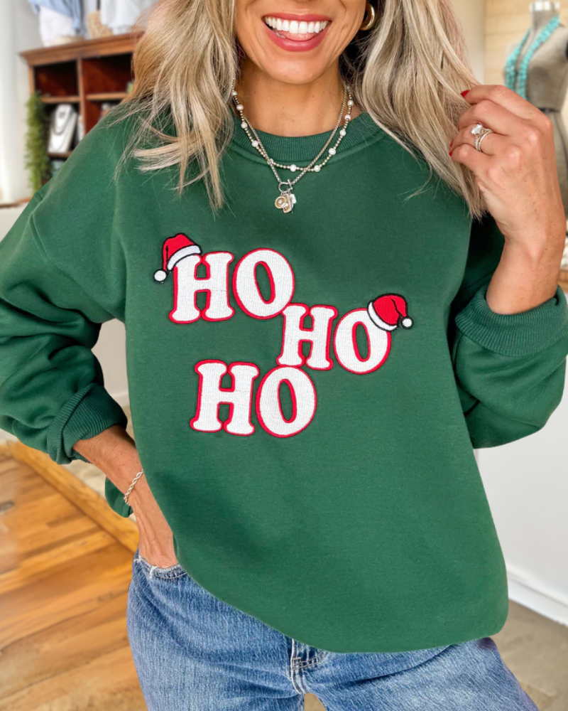 Christmas HO Embroidered Sweatshirt