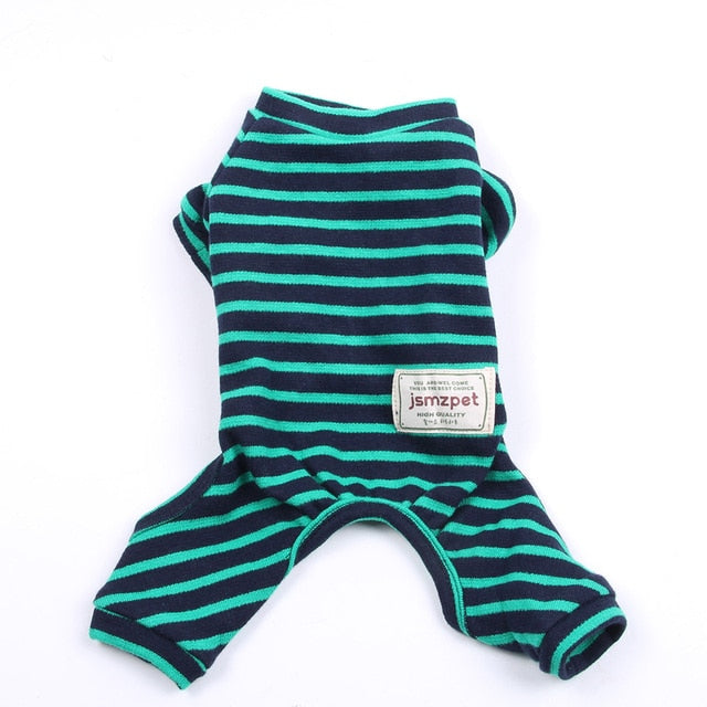 Striped Cotton Dog Jumpsuit Pajama