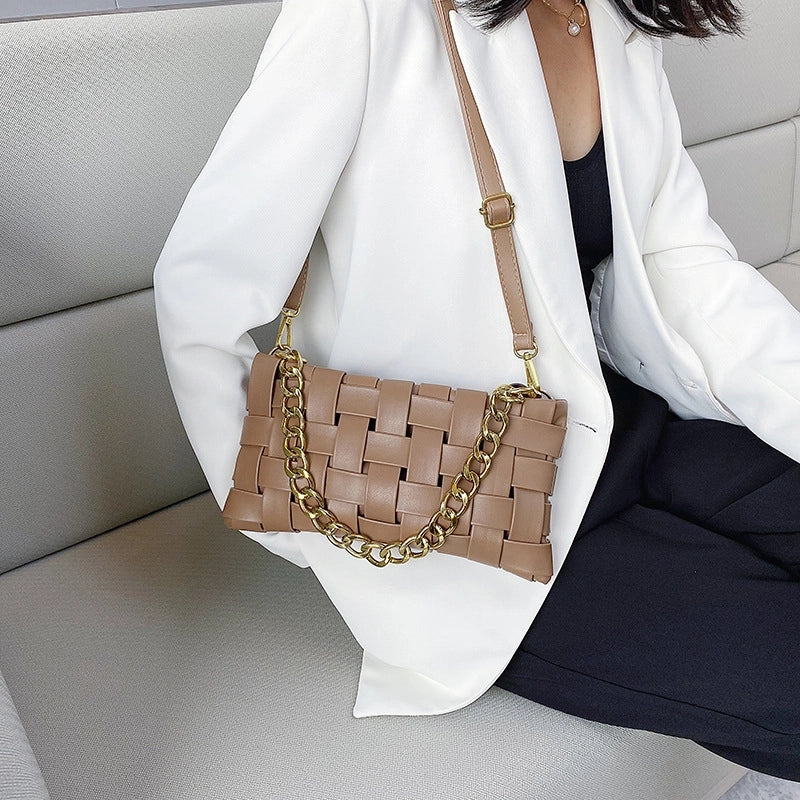 Women's Medium Pu Leather Solid Color Classic Style Zipper Shoulder Bag