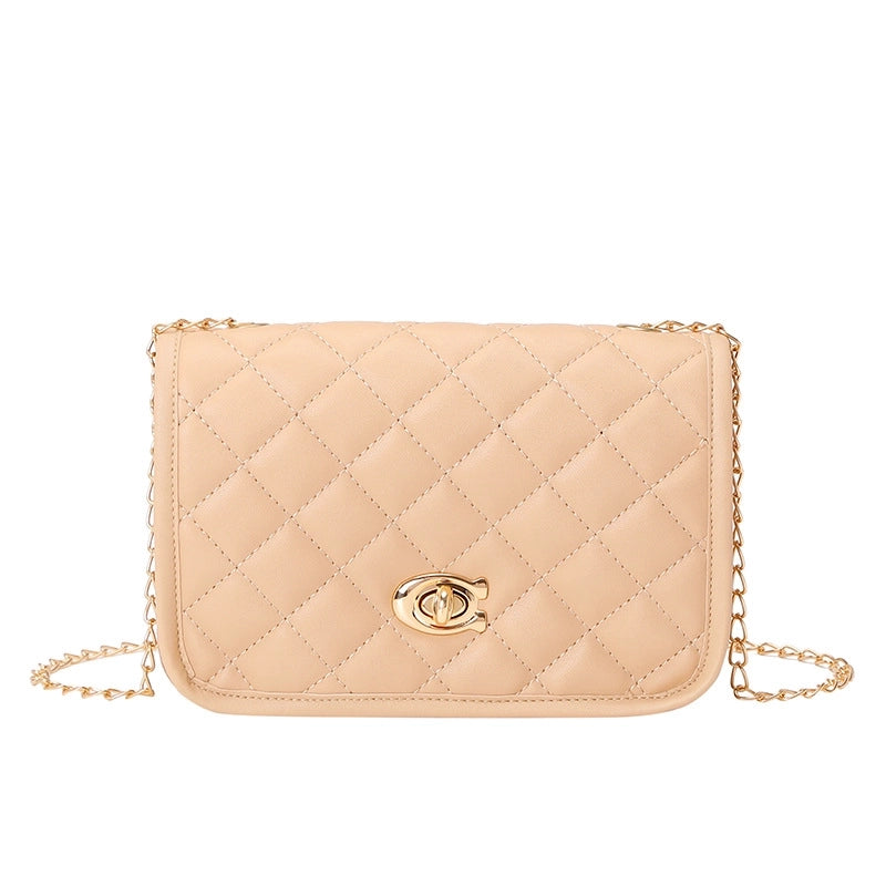 Women's Small Pu Leather Solid Color Basic Classic Style Square Flip Cover Crossbody Bag