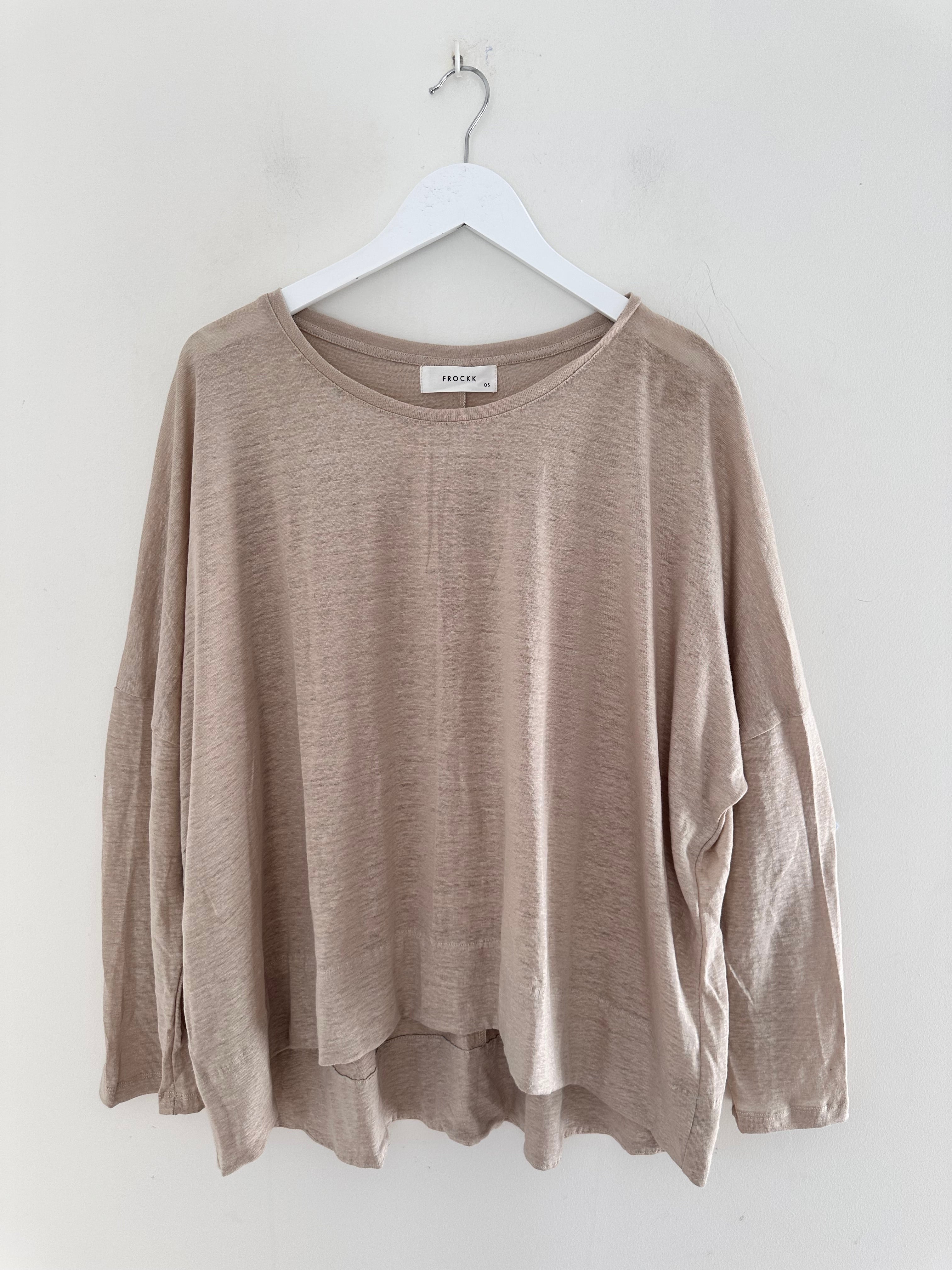 nina top - natural linen knit