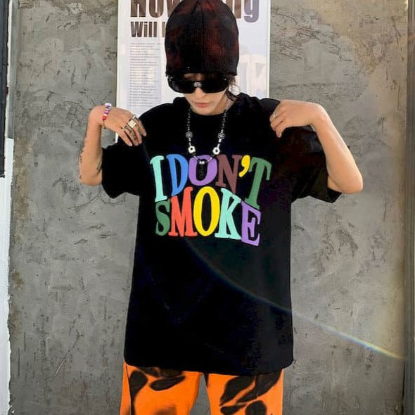 Oversized I Don't Smoke Rainbow Tee