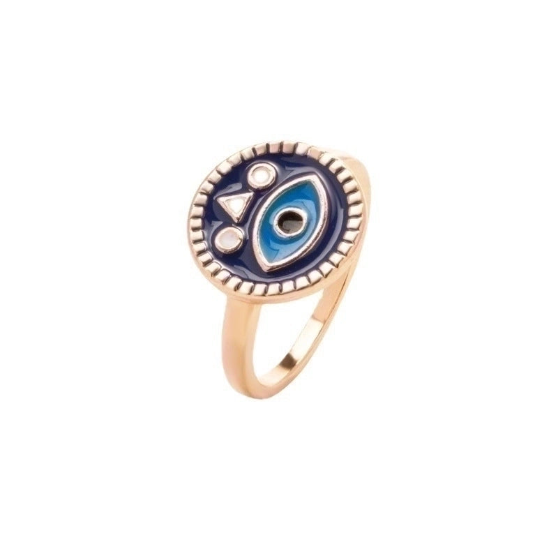 3 Pieces Classic Style Devil's Eye Stainless Steel Plating Gold Plated Open Rings