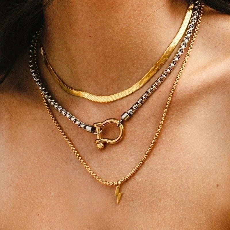 Minimalist Geometric 18K Gold Plated 316L Stainless Steel  Necklace