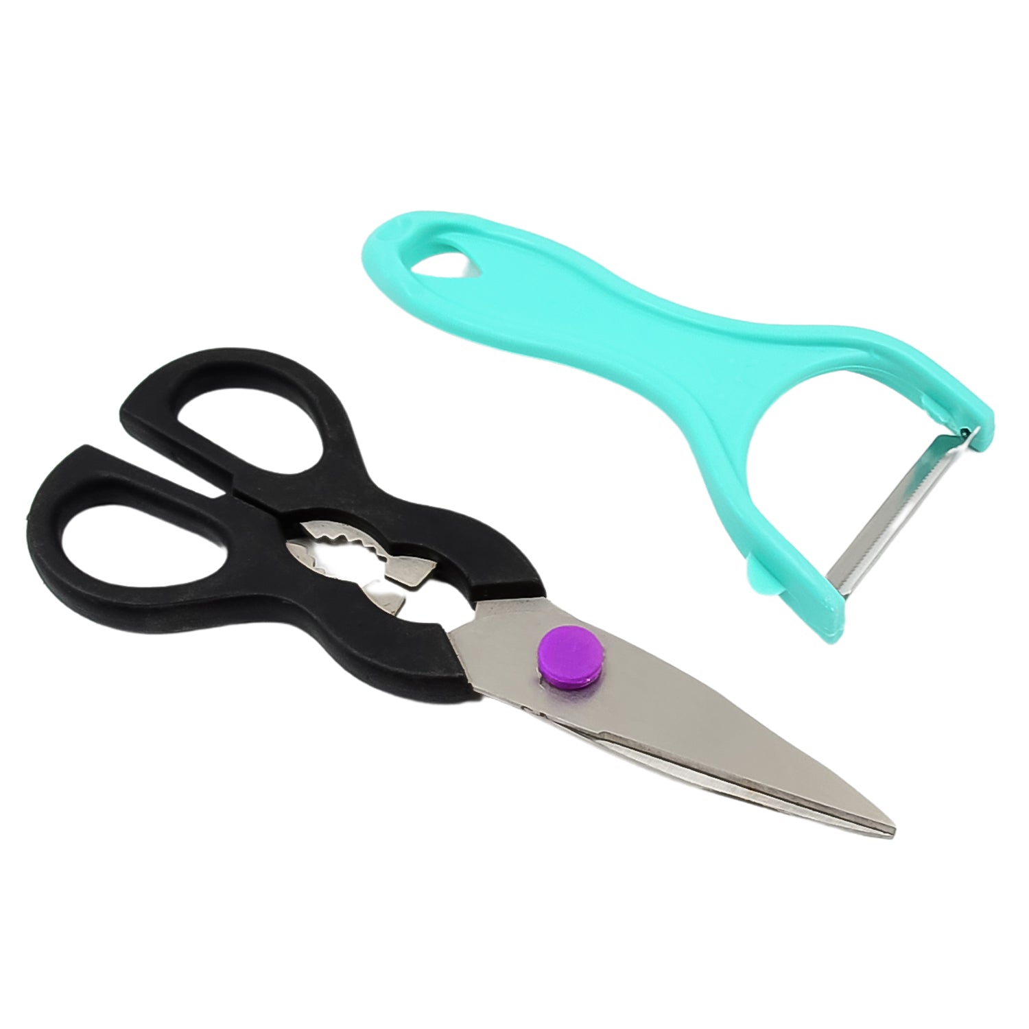 Stainless Steel Kitchen Scissors & Multipurpose Peeler (2 Pc Set / Scissor & Peeler)