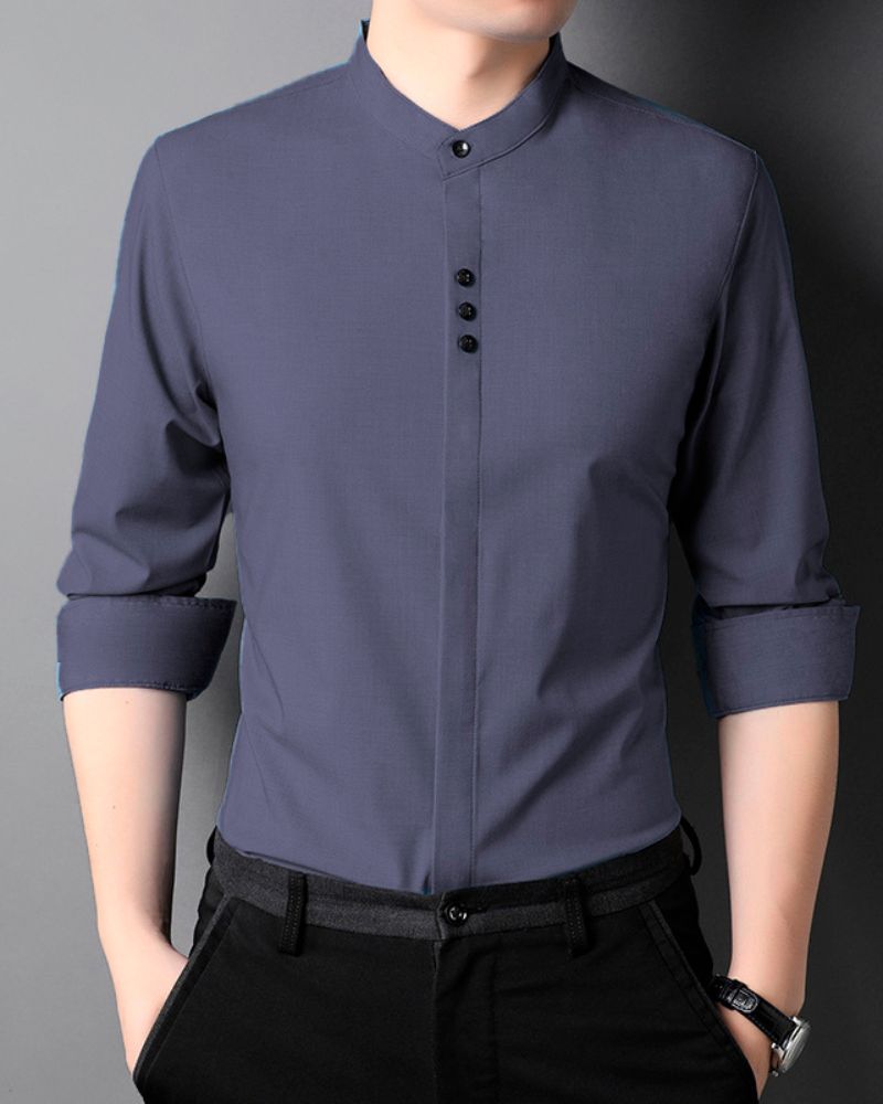 Stark Grey Kurta Style Shirt