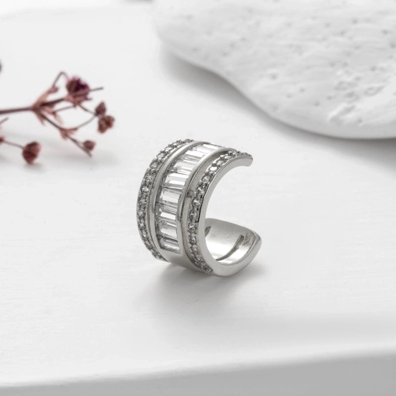 1 Piece Ear Cartilage Rings & Studs Cute Cool Style Geometric Heart Shape Copper Plating Inlay Zircon