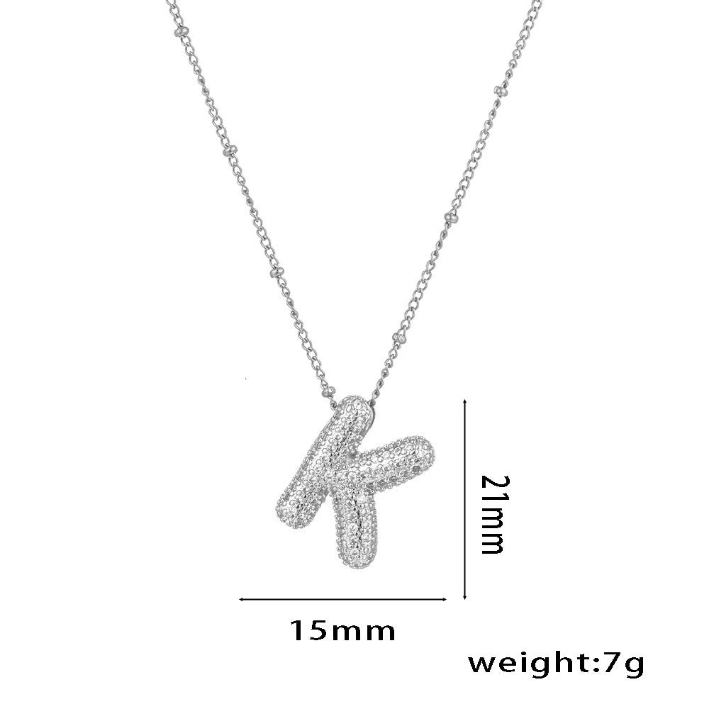 New Micro-Inlaid Zircon 26 Letter Pendant Necklace Copper Plated 18K Gold Fashionable And Classic