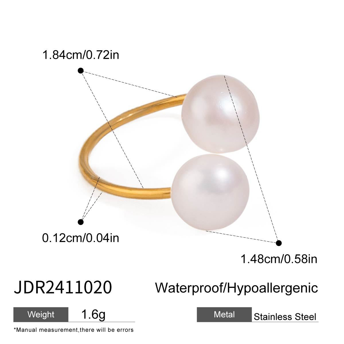 Jie Ding Freshwater Pearl Ring Titanium Steel Jewelry Stainless Steel Rings