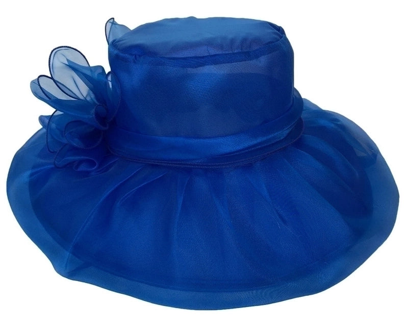 Women's Elegant Solid Color Flowers Wide Eaves Fedora Hat