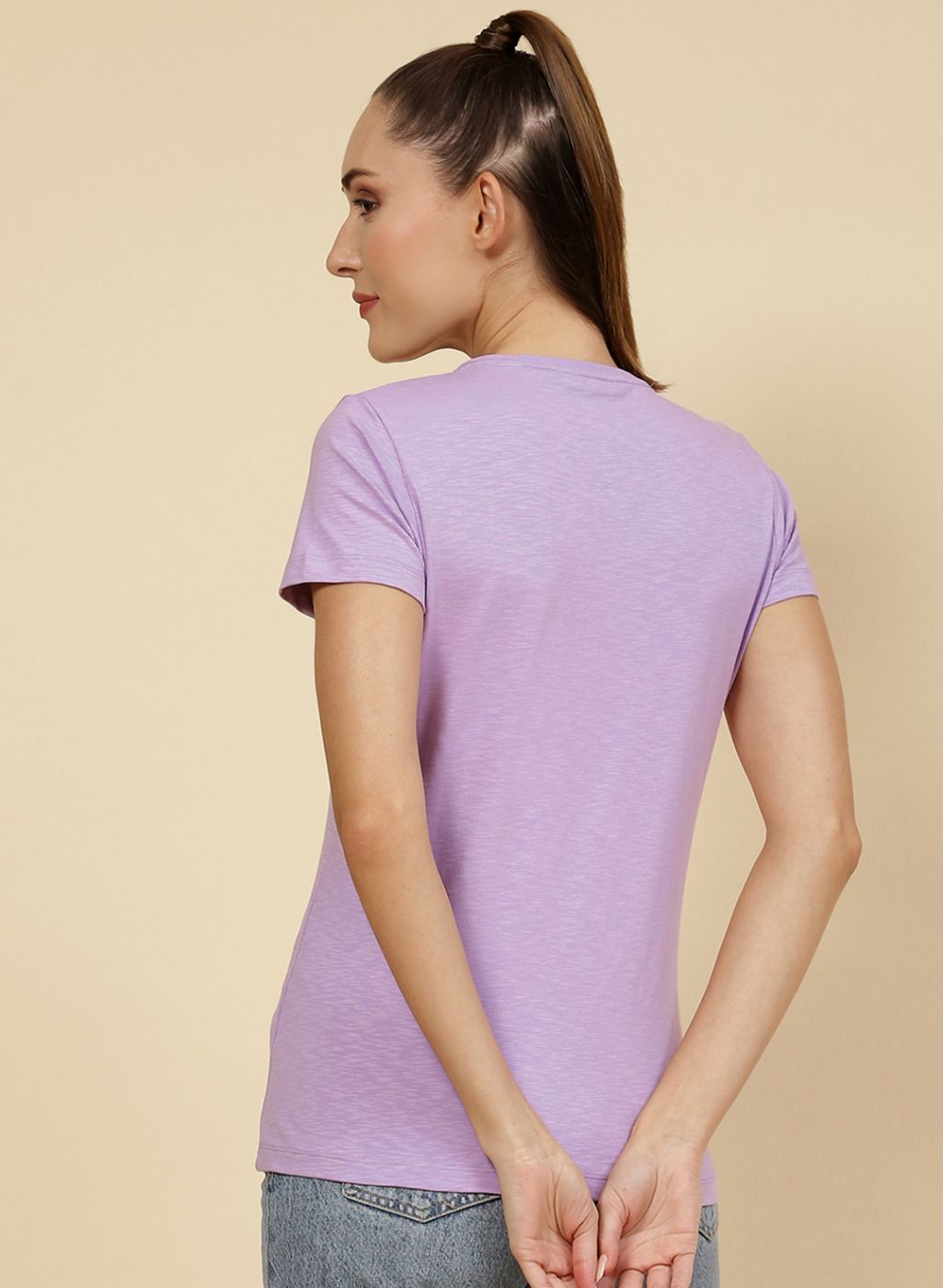 Women Purple Embroidered Top