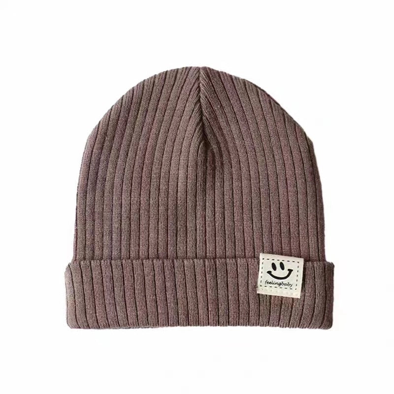 Popular Smile Face Baby Wool Hat Autumn And Winter Warm Boys And Girls Baby Knitted Hat Children One-piece Delivery