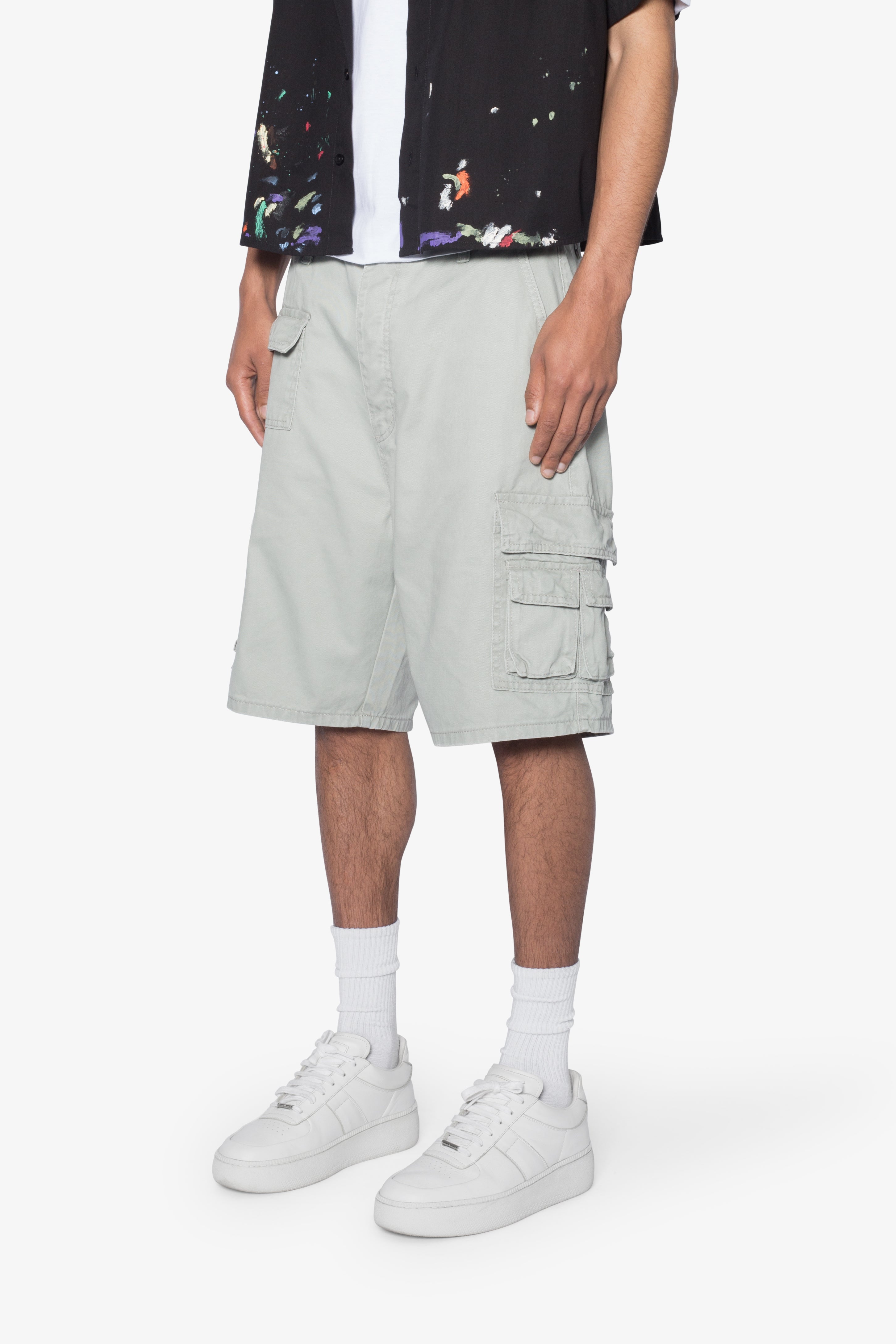 Multi Pocket Cargo Shorts - Grey