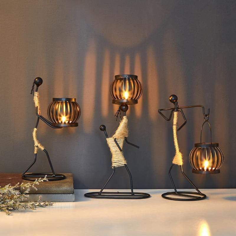 Metal Candle Holder Figurines