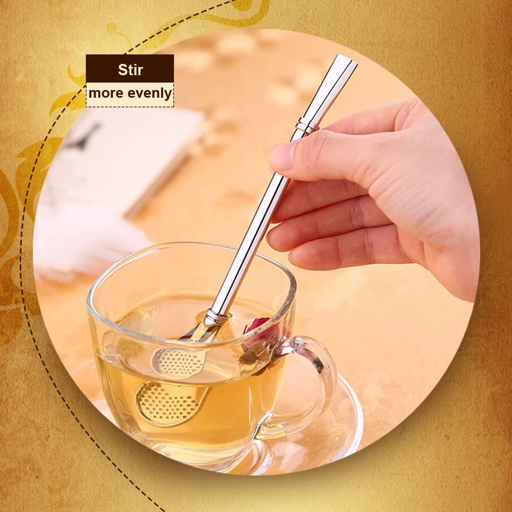 Stainless Steel Straw Filter Spoon. Metal Straw Stainless Steel Drinking Straw (Pack Of 4)