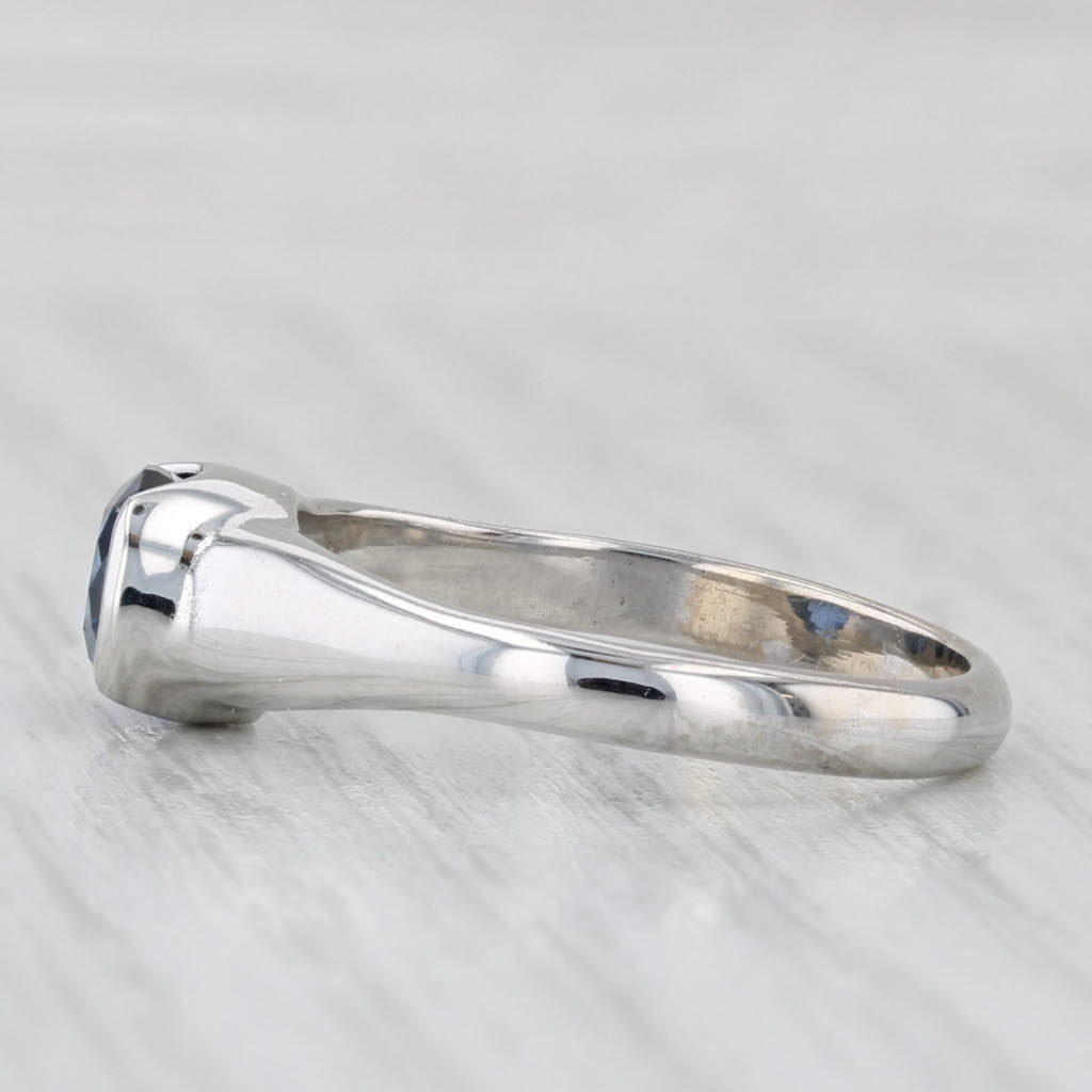 1.60ct Lab Created Blue Sapphire 14k White Gold Size 7.75