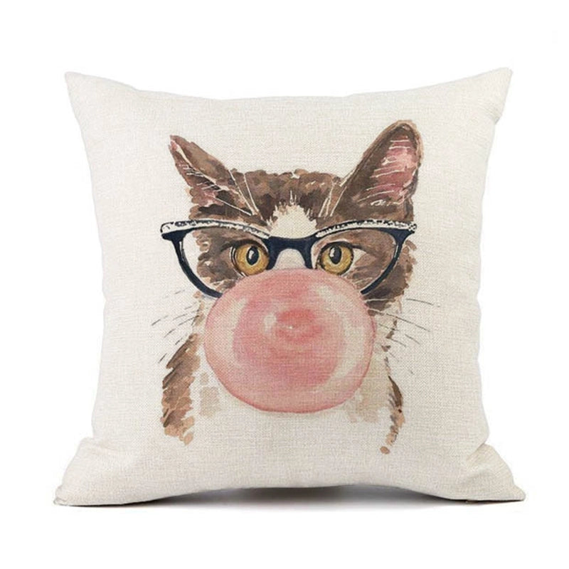 2 Pieces Cute Animal Cat Blended Pillow Cases