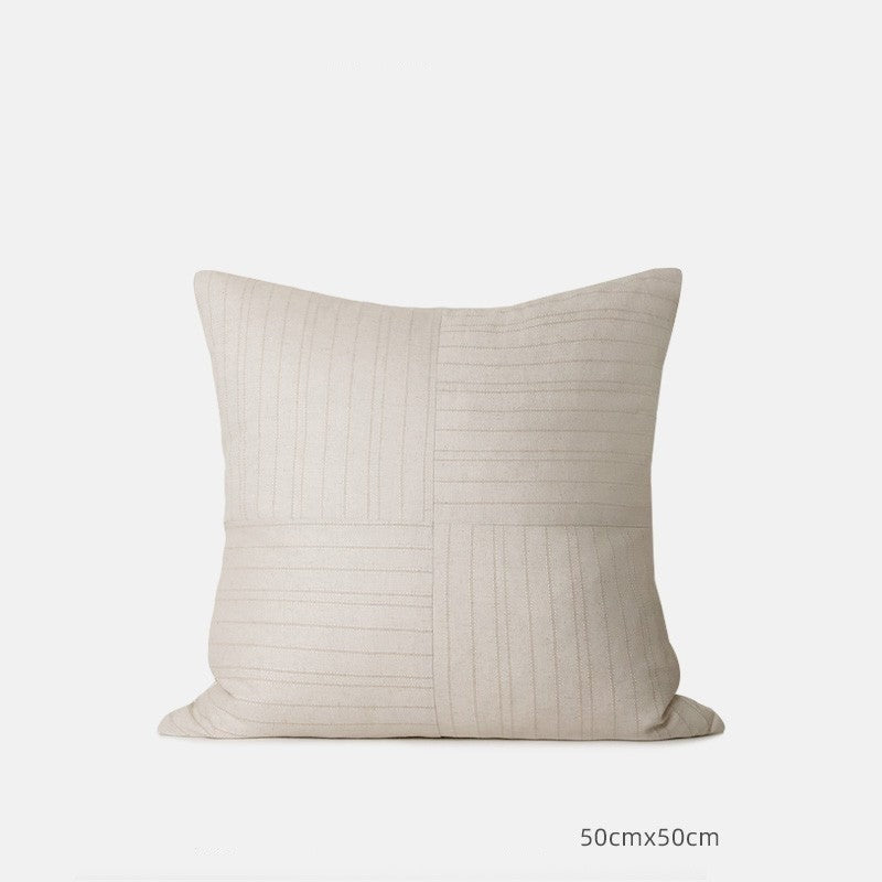 Chic Striped Cotton-Linen Blend Pillow