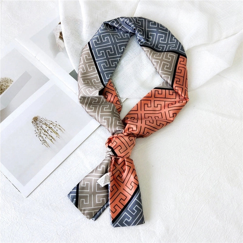 Women's Casual Minimalist Geometric Polka Dots Satin Silk Scarf