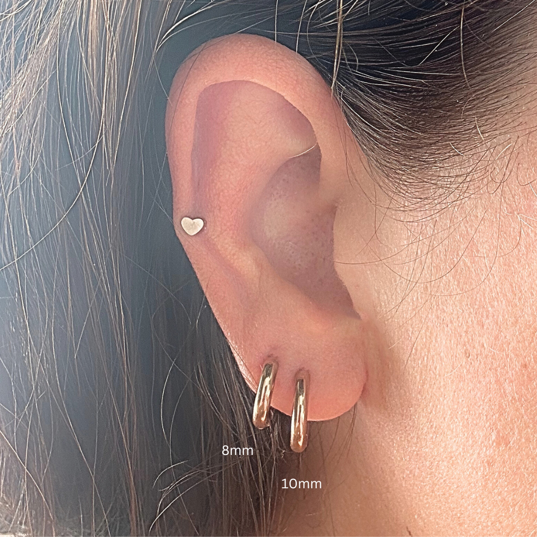 8mm Classic hoops - Rose gold