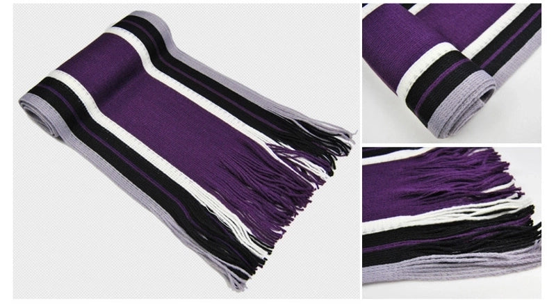 Autumn And Winter Scarf Warm Striped Scarf Men's Double-sided Scarf Tassel Wool Men's Fashion Youth Artistic