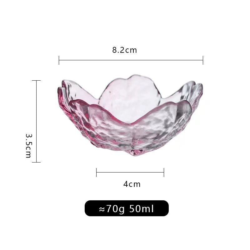 Cherry Blossom Dish Glass Flavor Dish Pink Petal Dish Seasoning Dish Small Dish Mini Bowl Dip Dish