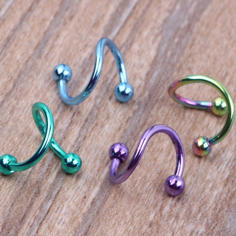Fashion Solid Color Stainless Steel Nose Studs 1 Piece