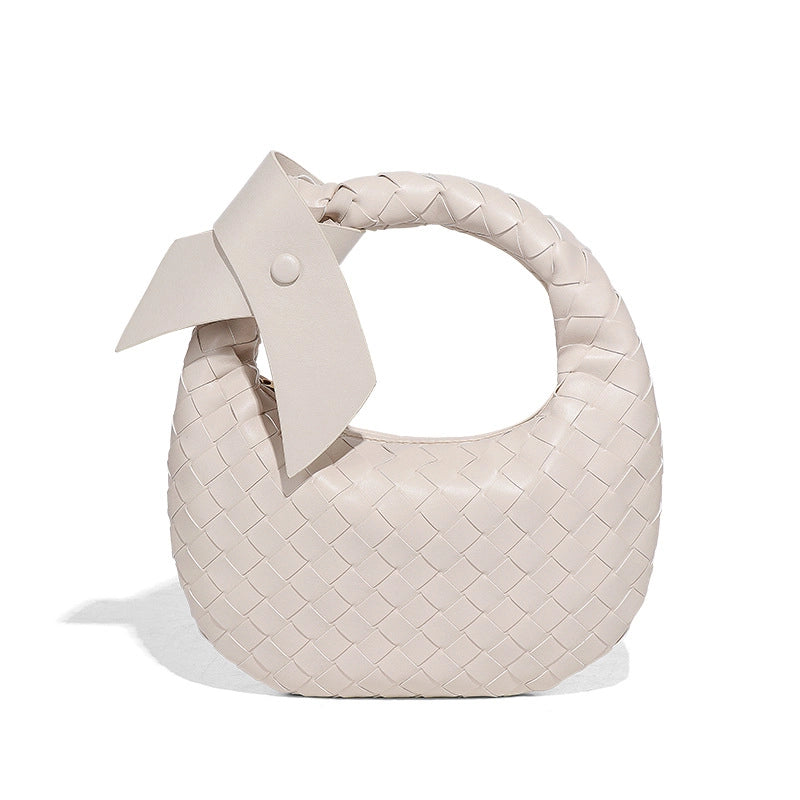 Women's Small Pu Leather Solid Color Elegant Streetwear Weave Square Zipper Straw Bag